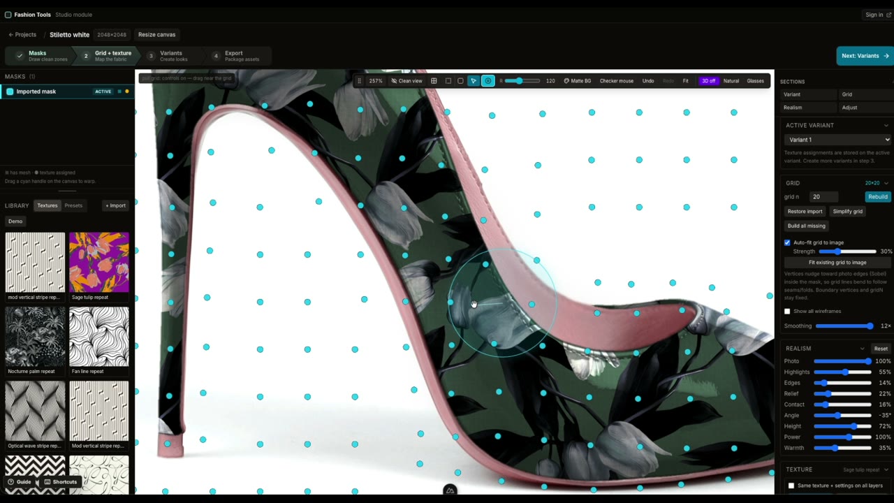 Aperçu vidéo du logiciel de mockup textile Fashion Tools